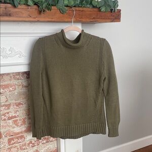 J Crew Always Olive Green Women's Mock Neck Sweater